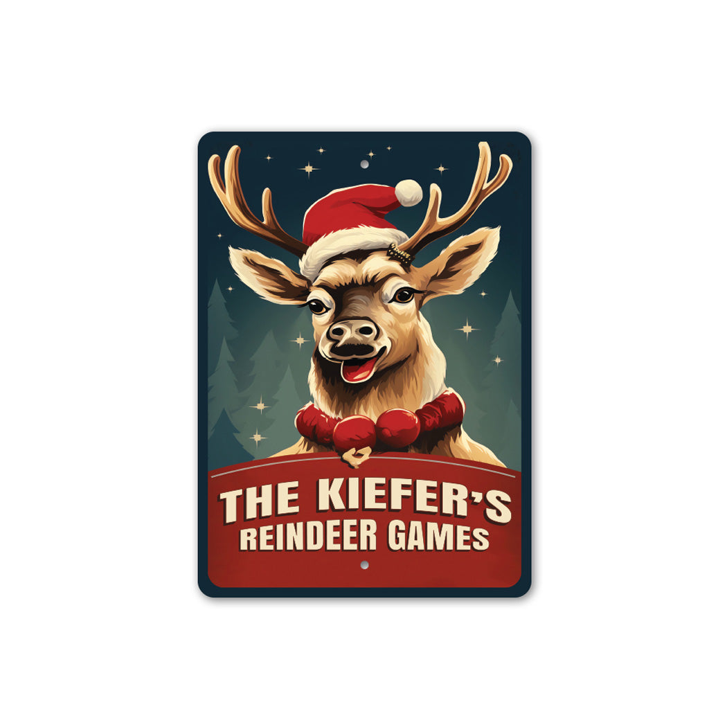 Personalized Family Reindeer Games Sign