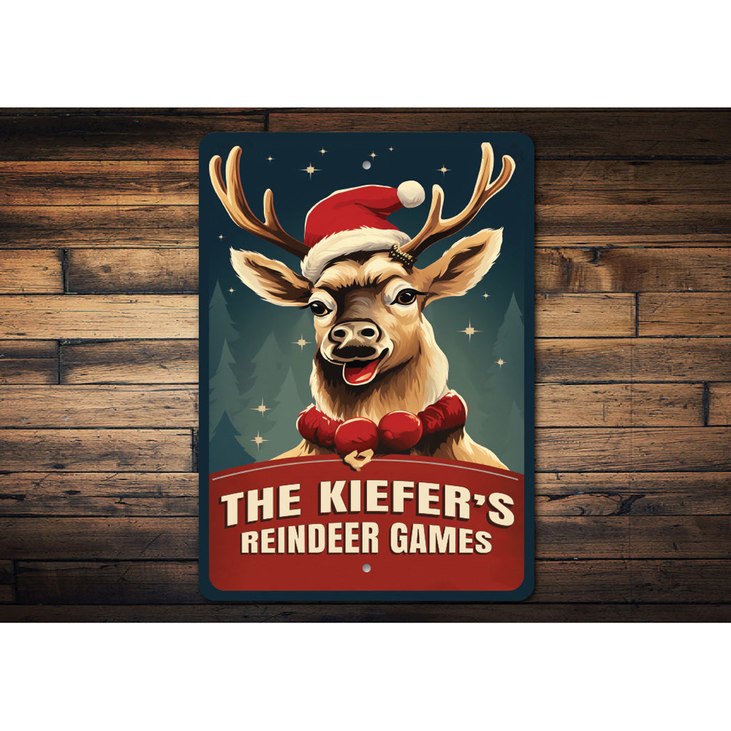 Personalized Family Reindeer Games Sign