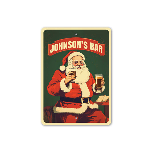 Santa Claus Bar Family Name Sign