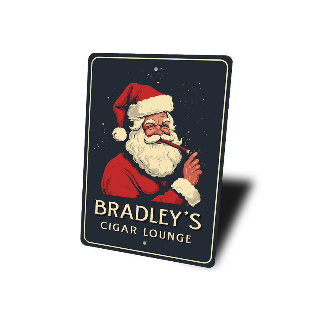 Personalized Santa Cigar Lounge Sign