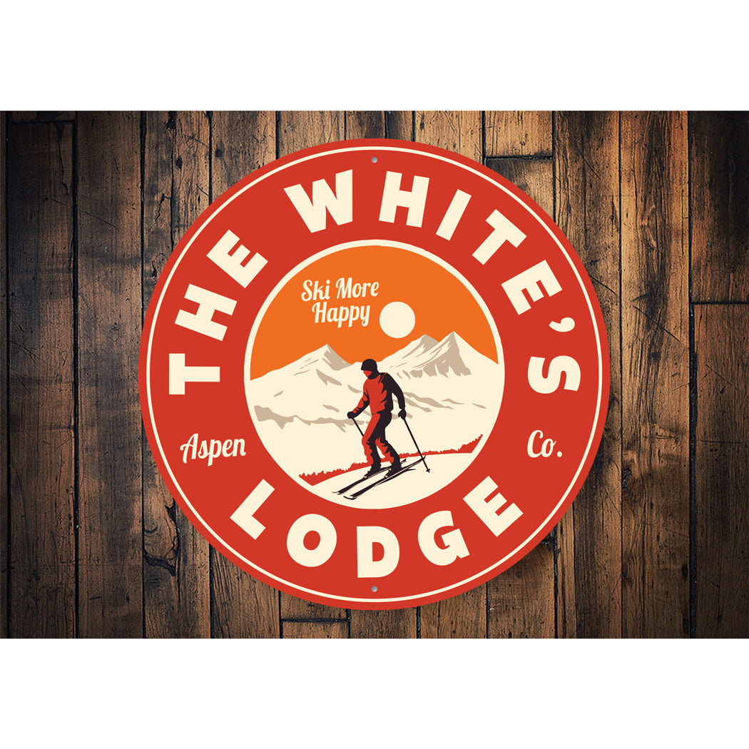 Personalized Family Ski Lodge Sign