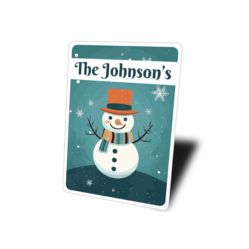 Personalized Family Snowman Porch Sign