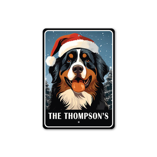 Personalized Bernese Mountain Dog Christmas Welcome Sign