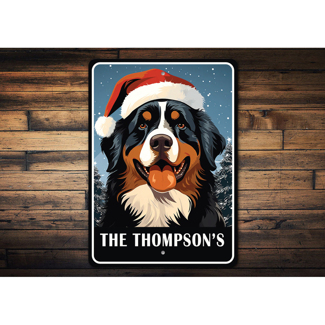 Personalized Bernese Mountain Dog Christmas Welcome Sign