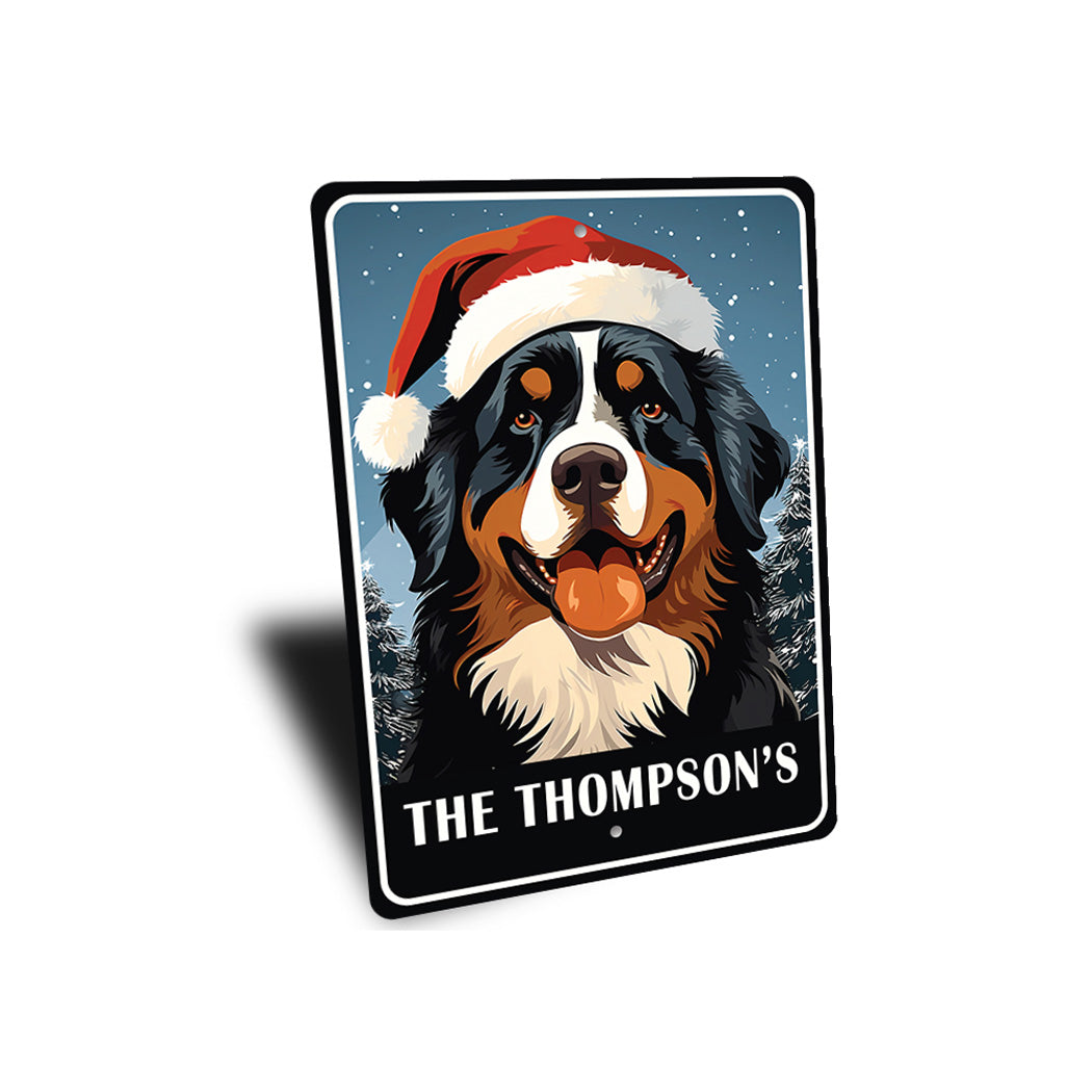 Personalized Bernese Mountain Dog Christmas Welcome Sign