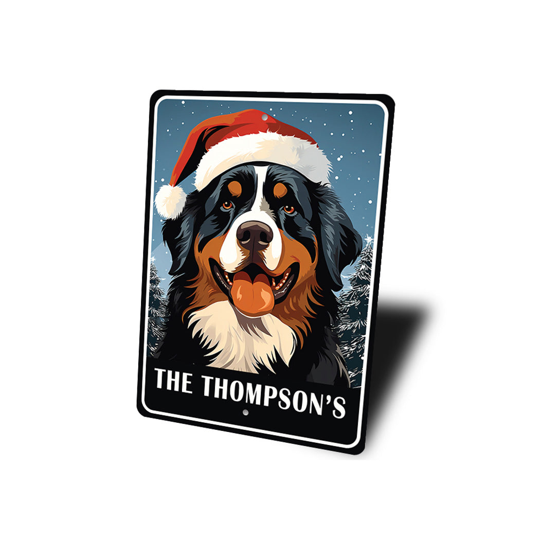 Personalized Bernese Mountain Dog Christmas Welcome Sign