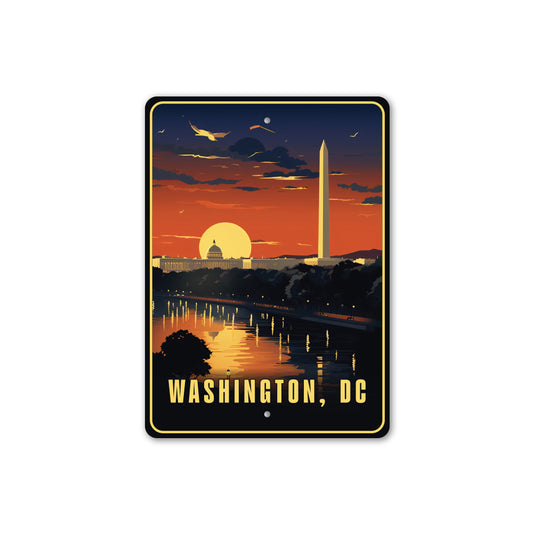 Washington DC Night Time Sign