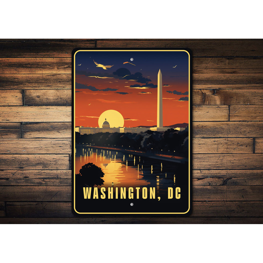 Washington DC Night Time Sign