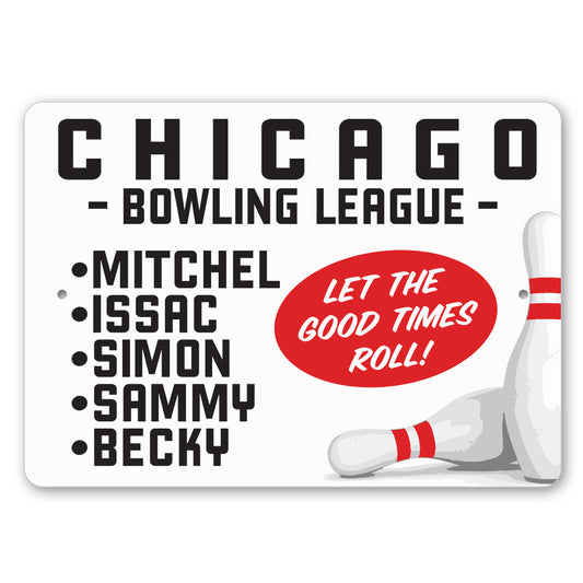 Custom Bowling League Team Sign