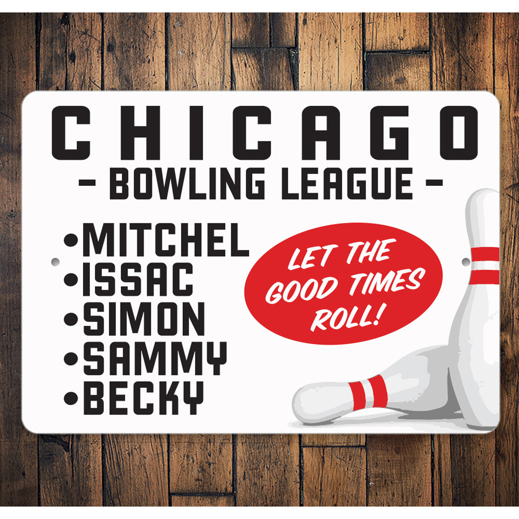 Custom Bowling League Team Sign