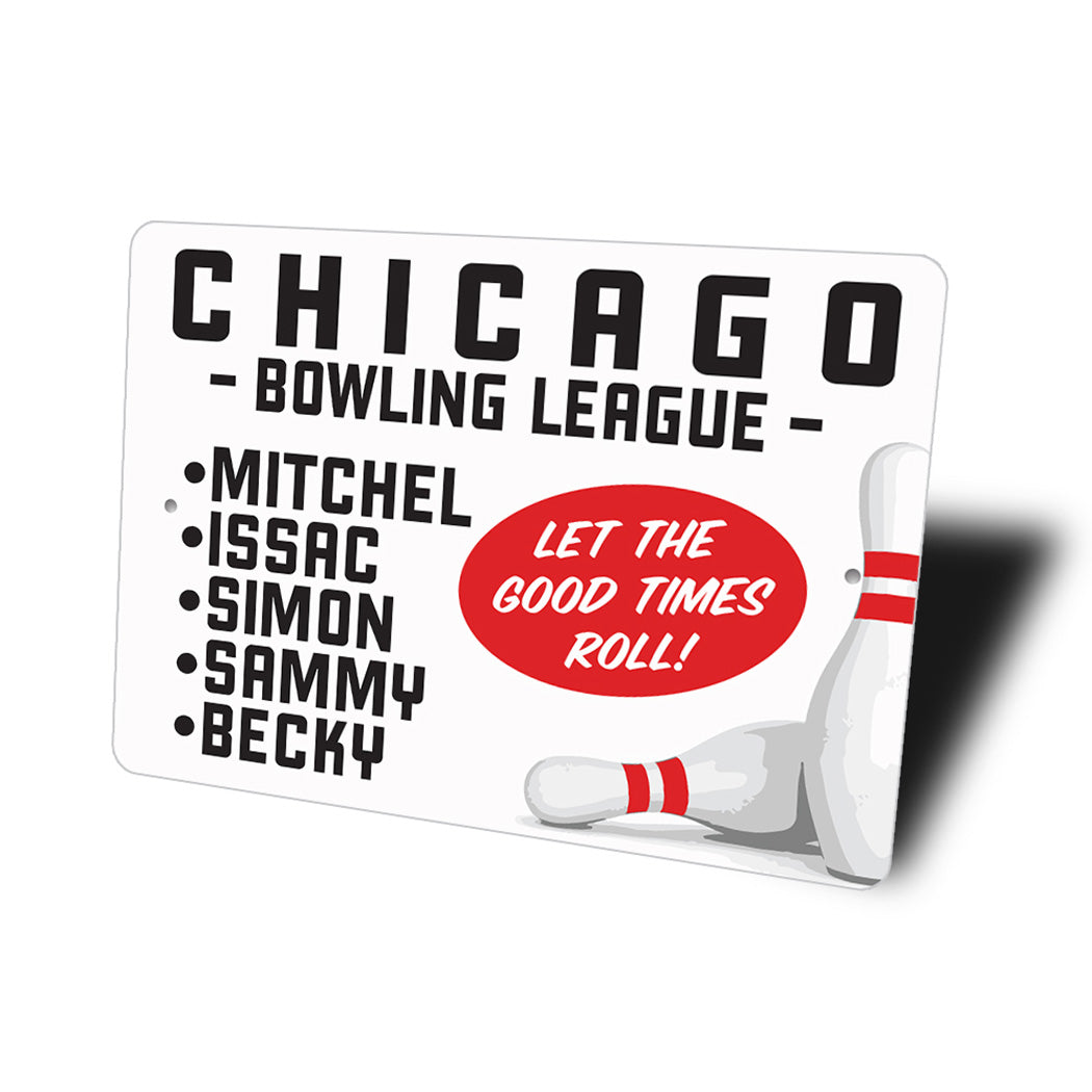 Custom Bowling League Team Sign