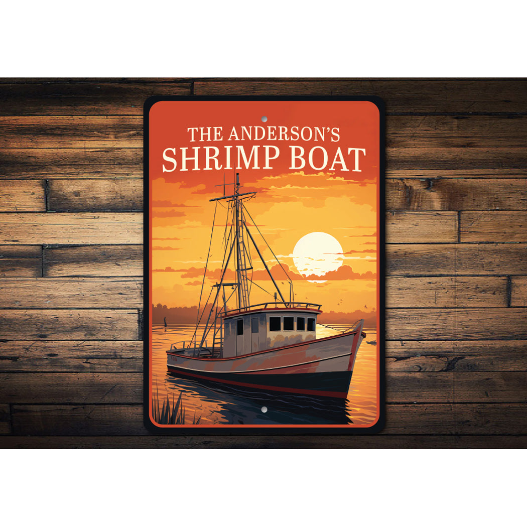 Personalized Family Shrimp Boat Sign