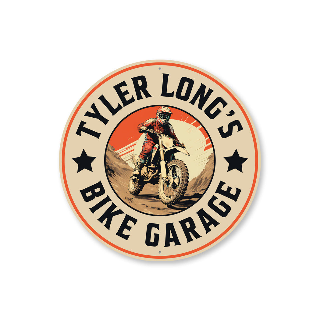 Custom Retro Dirt Bike Garage Sign