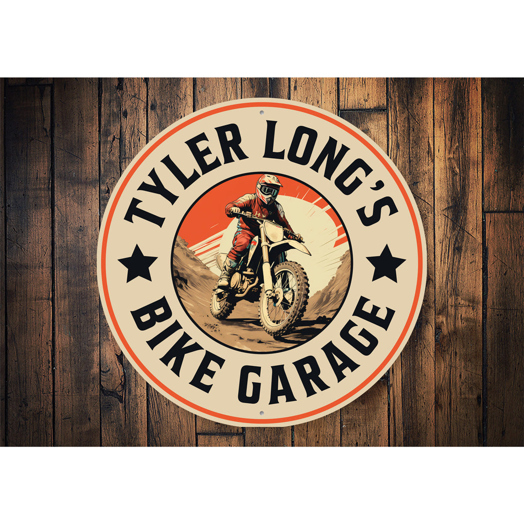 Custom Retro Dirt Bike Garage Sign