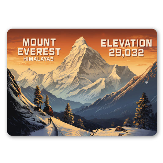 Mount Everest Elevation Metal Sign