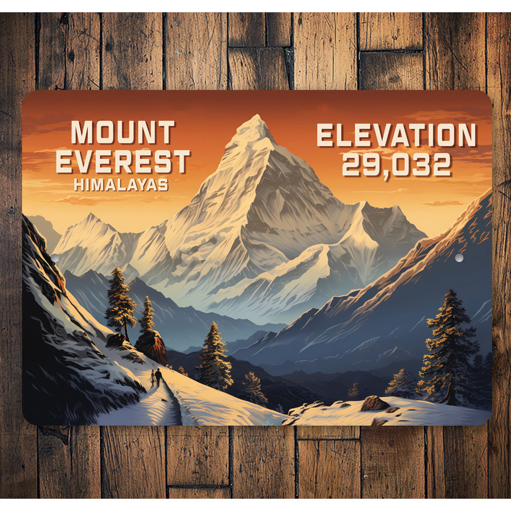 Mount Everest Elevation Metal Sign