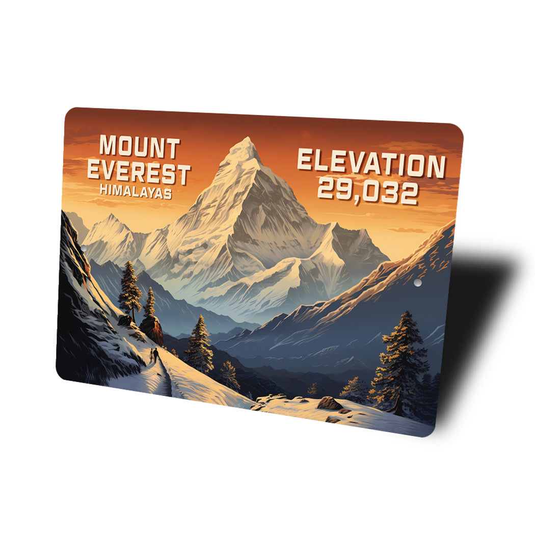 Mount Everest Elevation Metal Sign