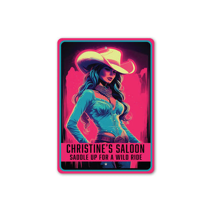 Custom Cowgirl Saddle Up Saloon Sign