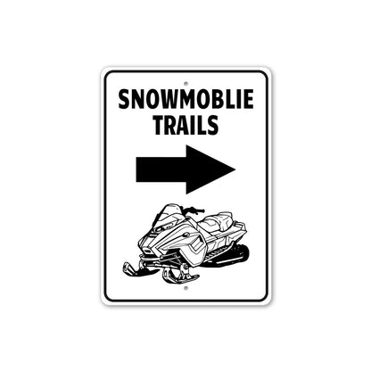 Snowmobile Trails Arrow Right Sign