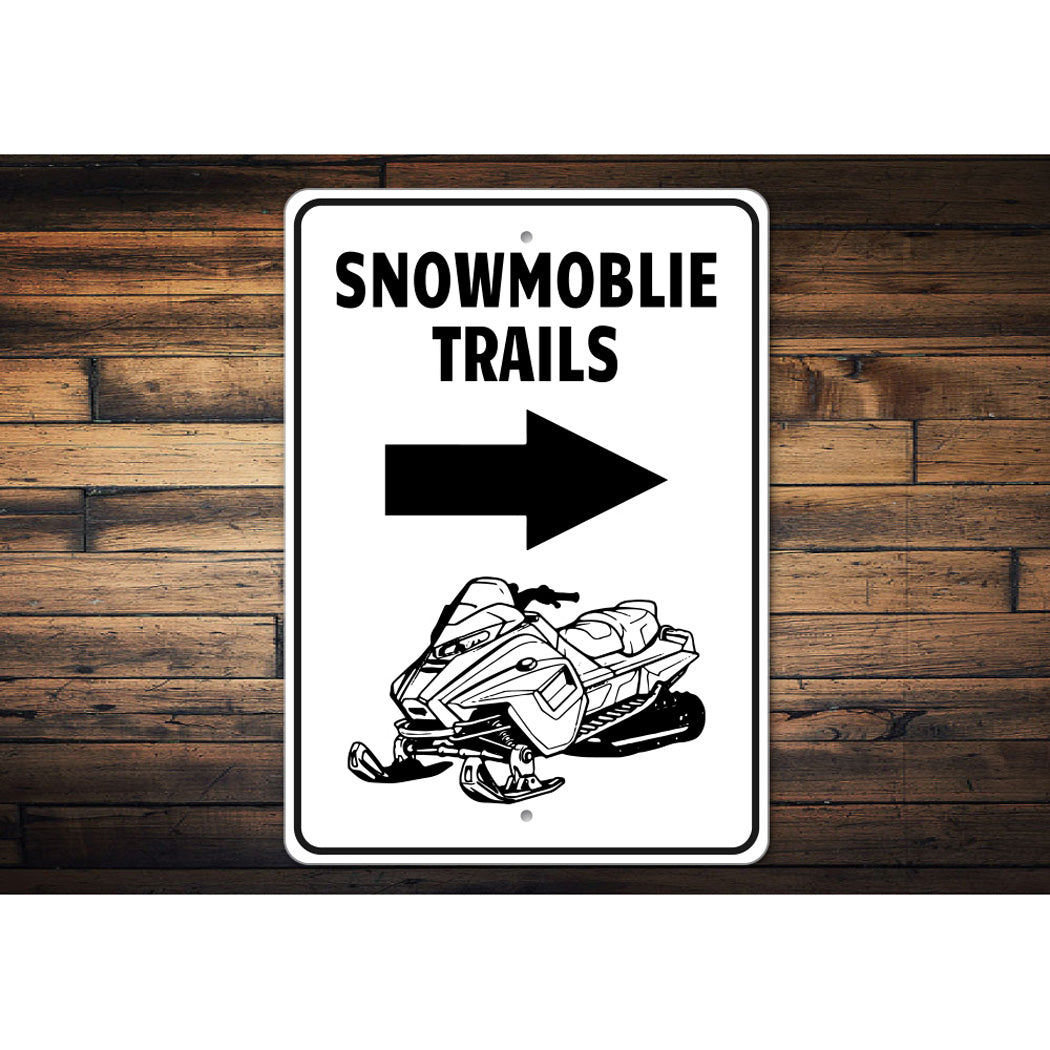 Snowmobile Trails Arrow Right Sign