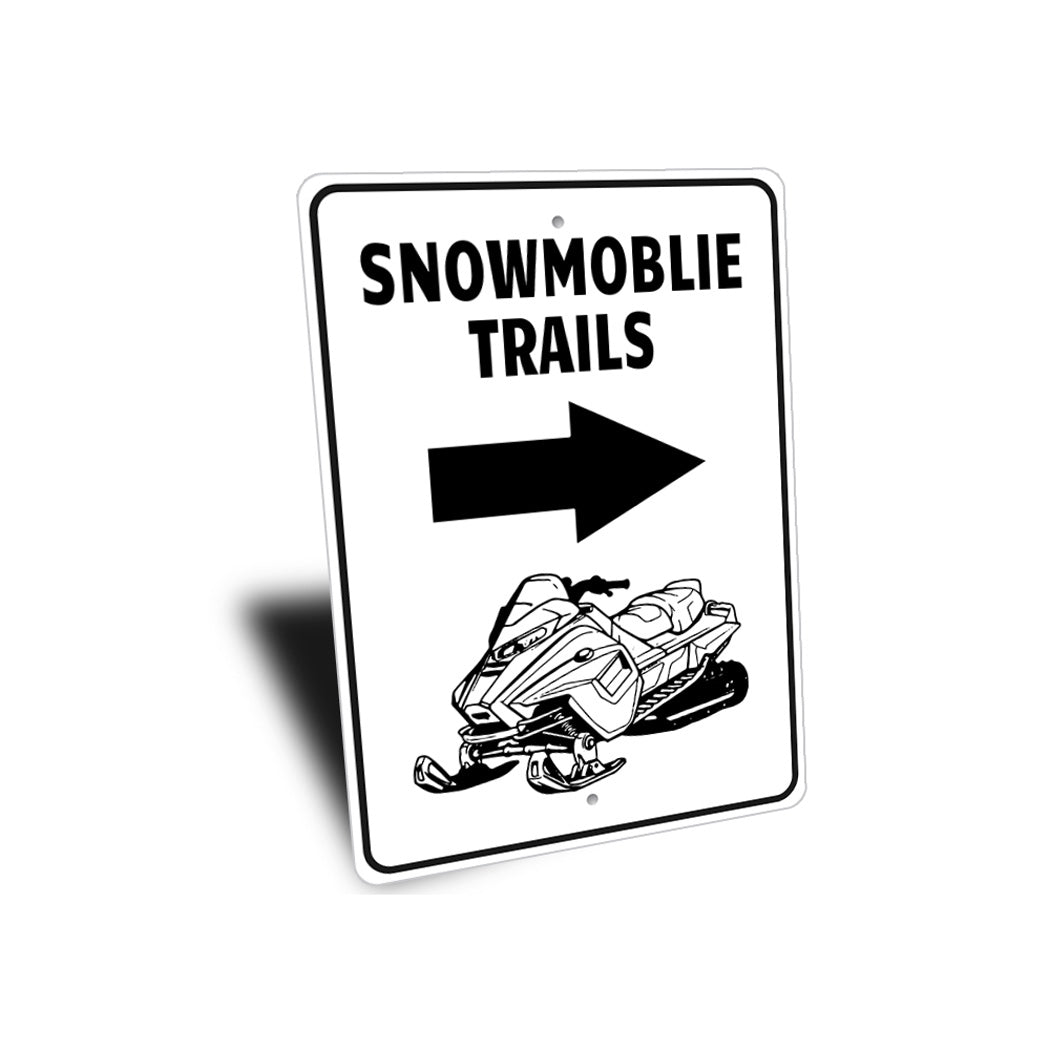 Snowmobile Trails Arrow Right Sign