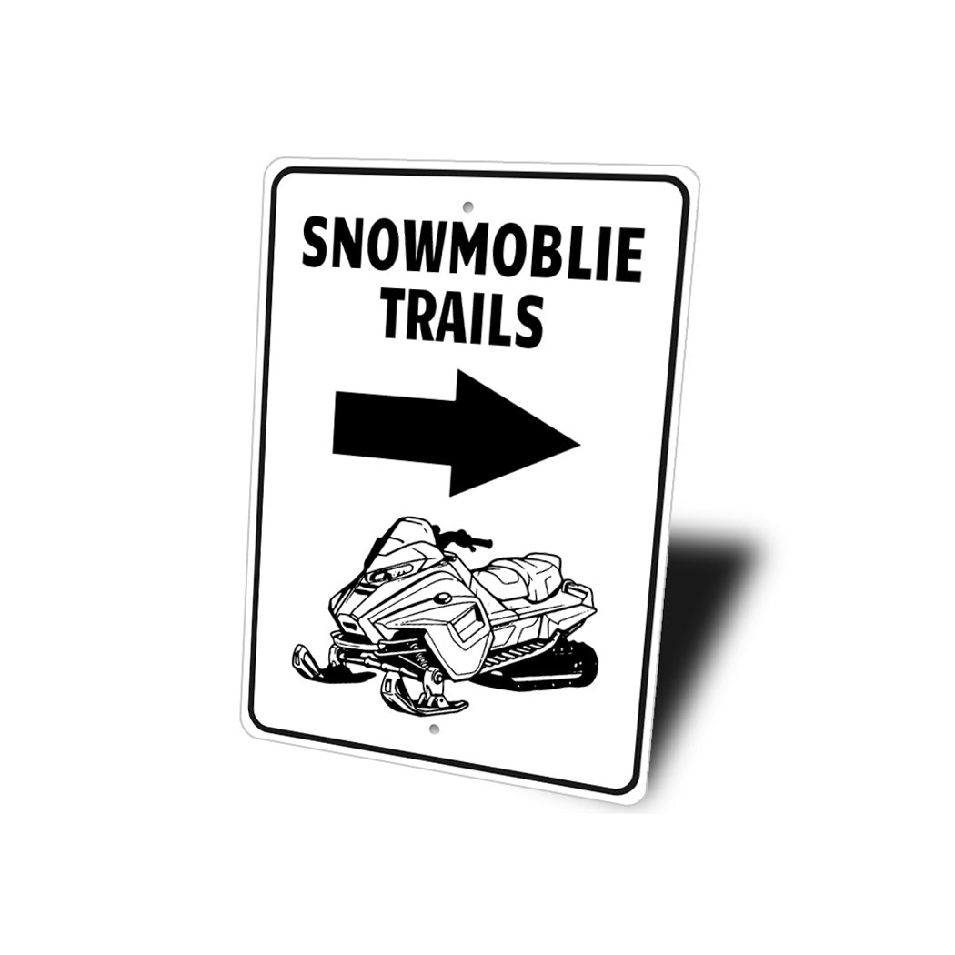 Snowmobile Trails Arrow Right Sign