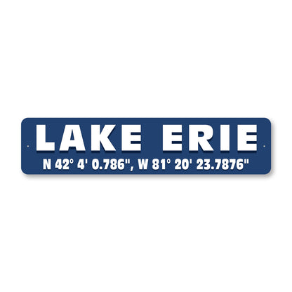 Lake Erie Coordinates Sign