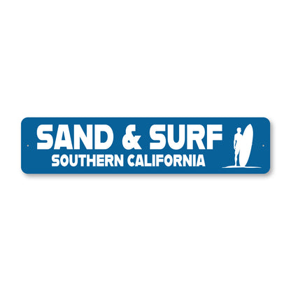 Sand And Surf Southern California Surfing Sign