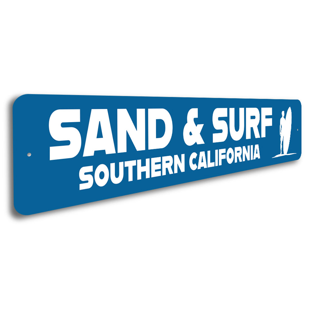 Sand And Surf Southern California Surfing Sign