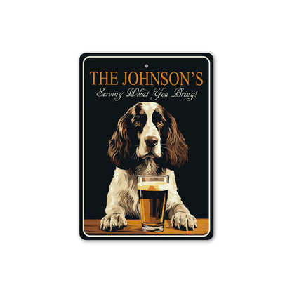 English Springer Spaniel Serving What You Bring Sign