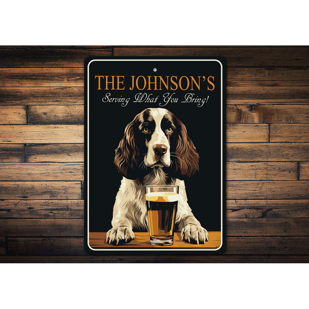 English Springer Spaniel Serving What You Bring Sign