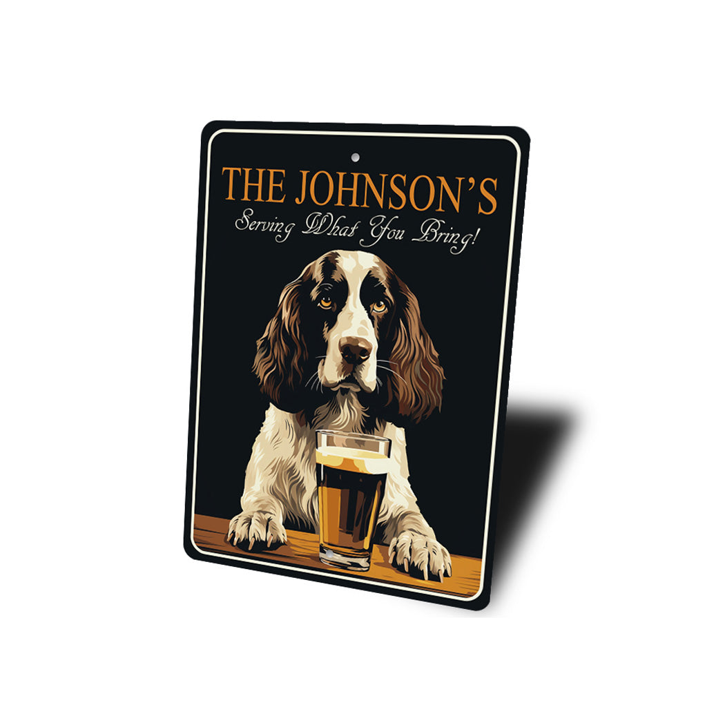 English Springer Spaniel Serving What You Bring Sign