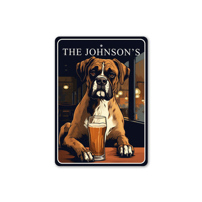 Boxer Dog Custom Serving What You Bring Sign