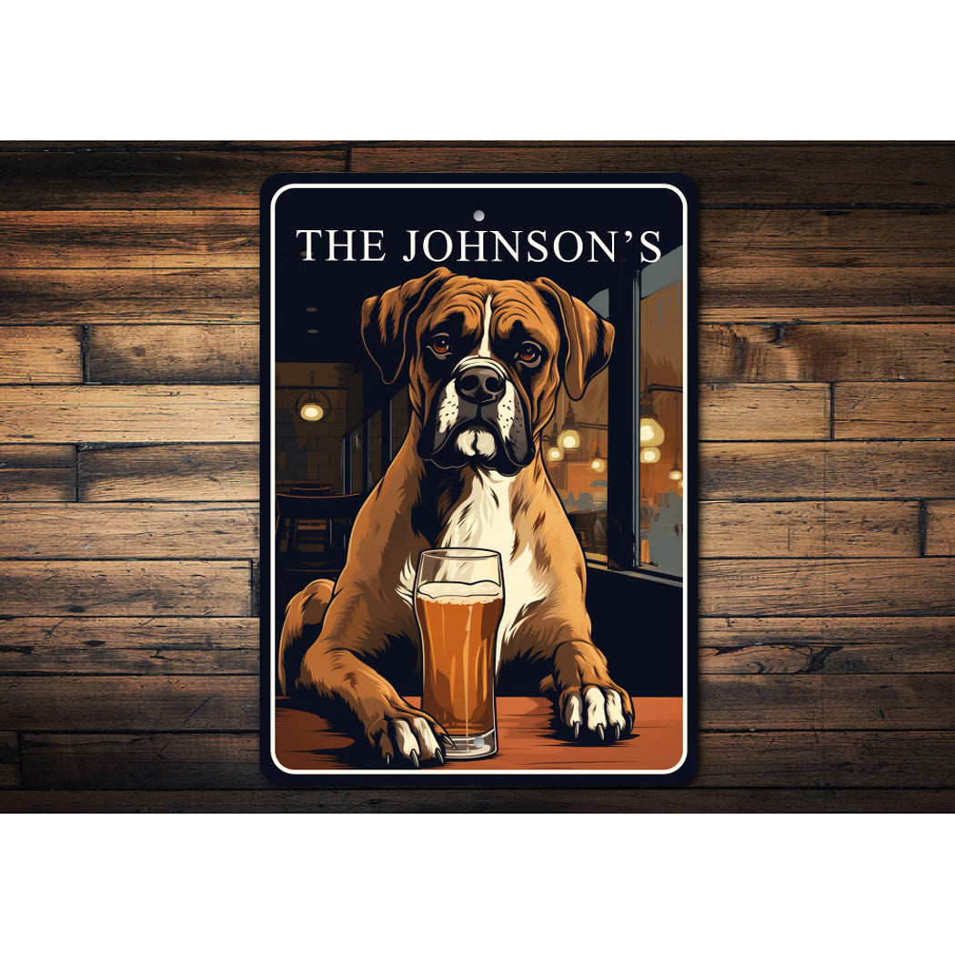 Boxer Dog Custom Serving What You Bring Sign