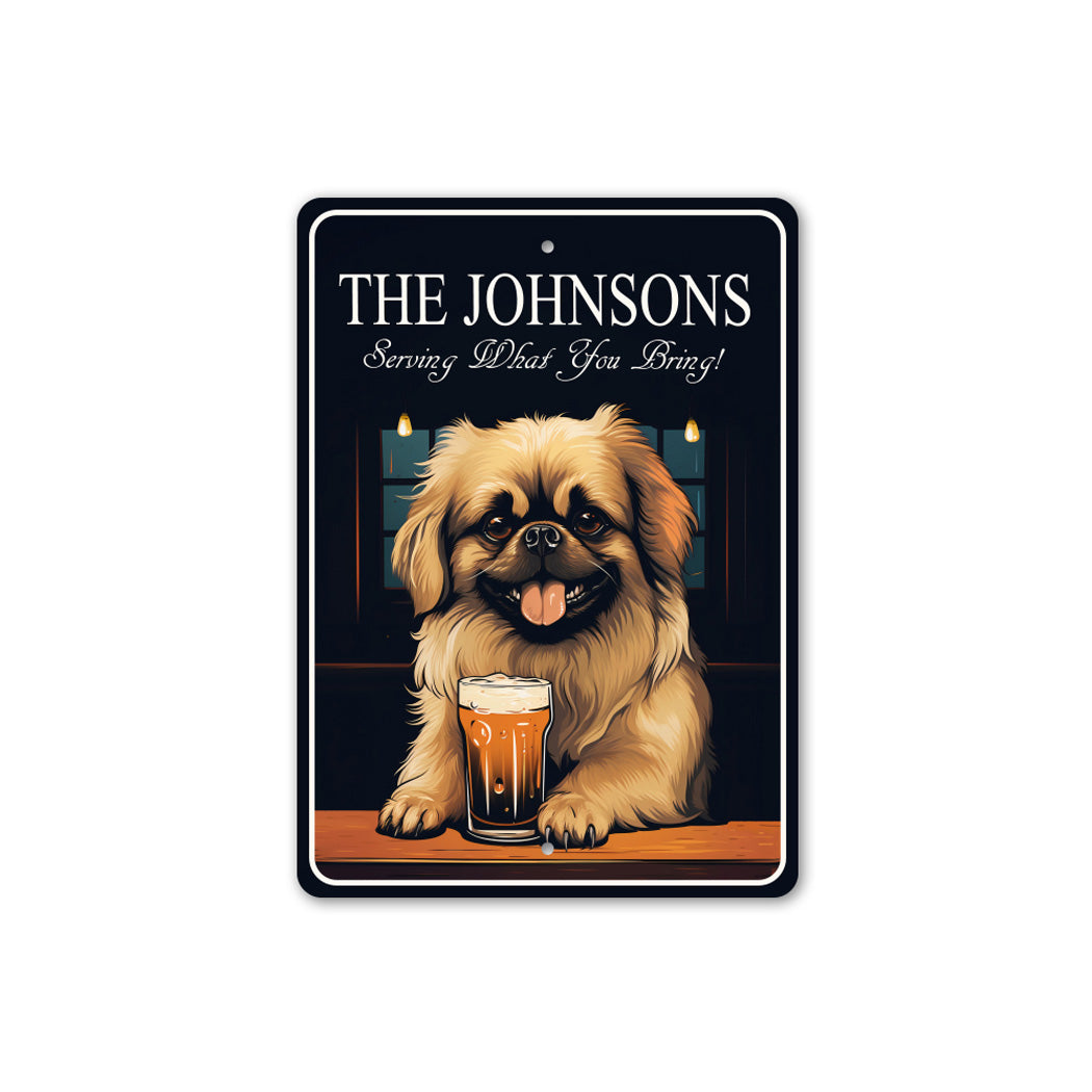 Pekingese Dog Custom Serving What You Bring Sign