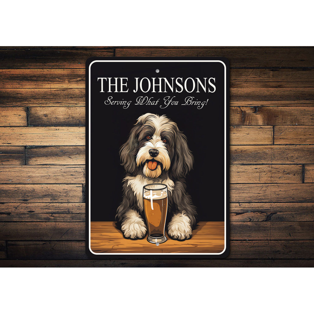 Tibetan Terrier Dog Custom Serving What You Bring Sign