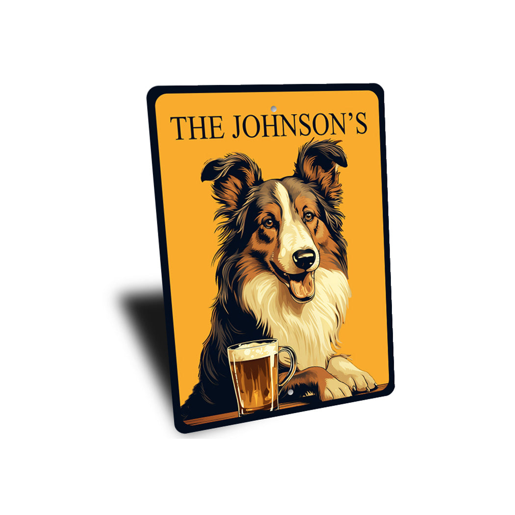 Personalized Collie Dog Bar Sign