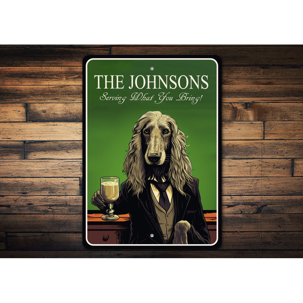 Afghan Hound Dog Custom Serving What You Bring Sign