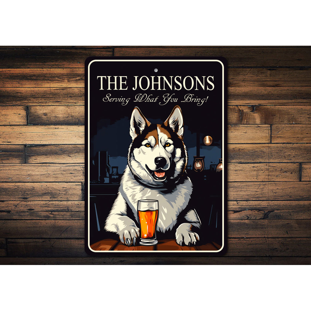 Siberian Husky Custom Serving What You Bring Sign