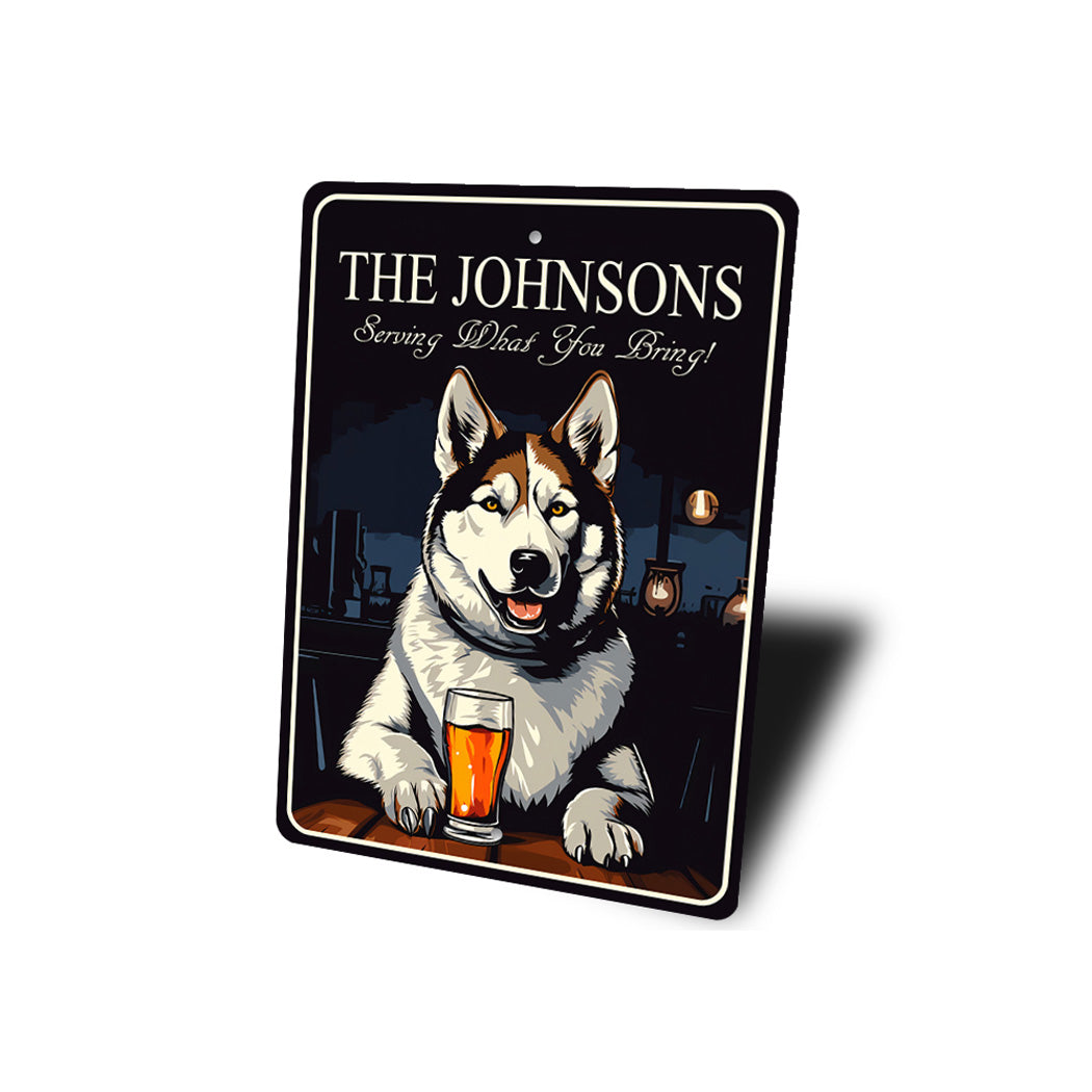 Siberian Husky Custom Serving What You Bring Sign