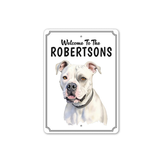 American Bulldog Welcome To Personalized Sign