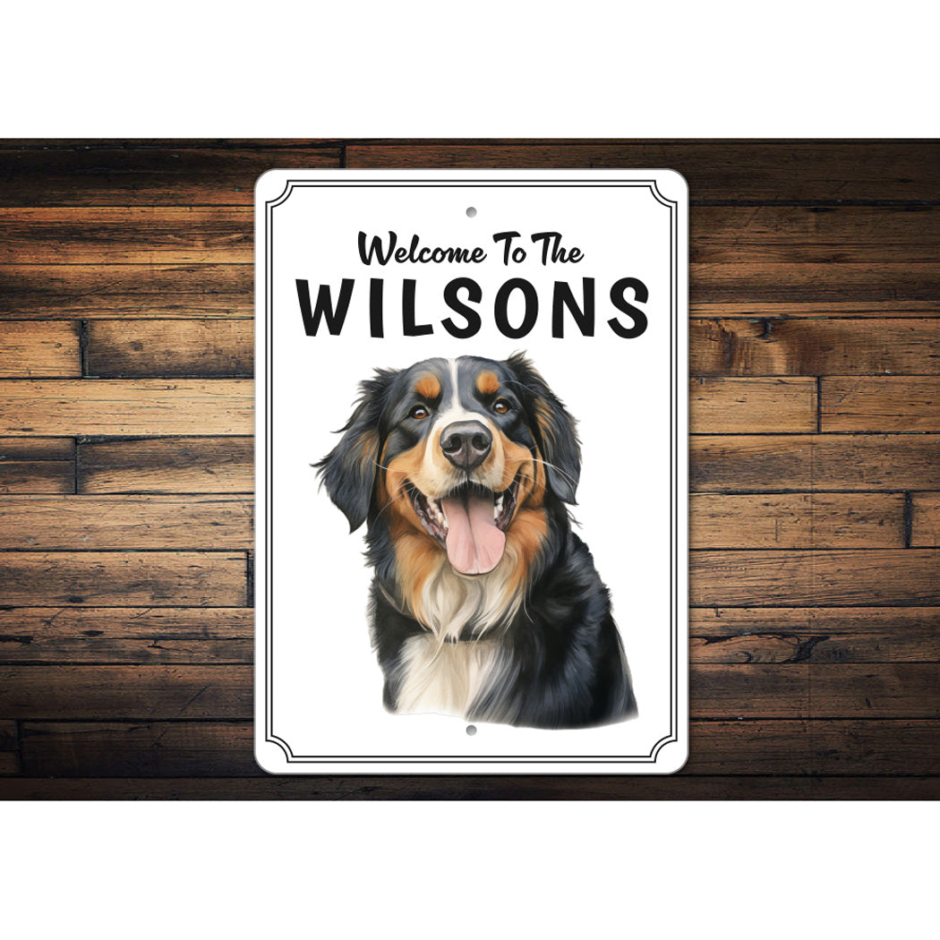 Bernese Mountain Dog Welcome To Custom Sign
