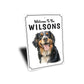 Bernese Mountain Dog Welcome To Custom Sign