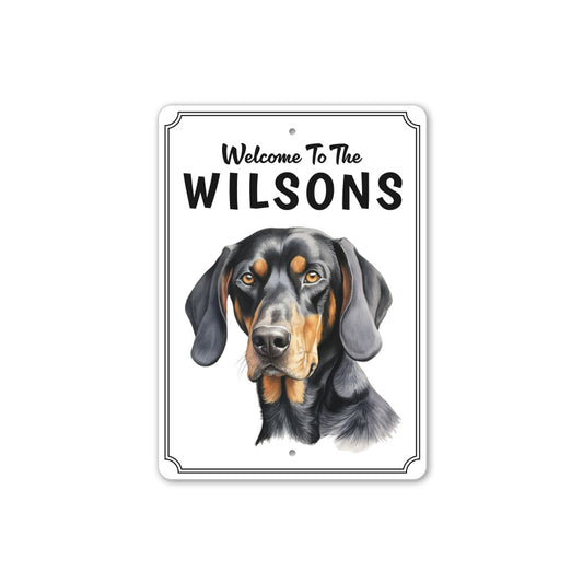 Coonhound Welcome To Personalized Sign
