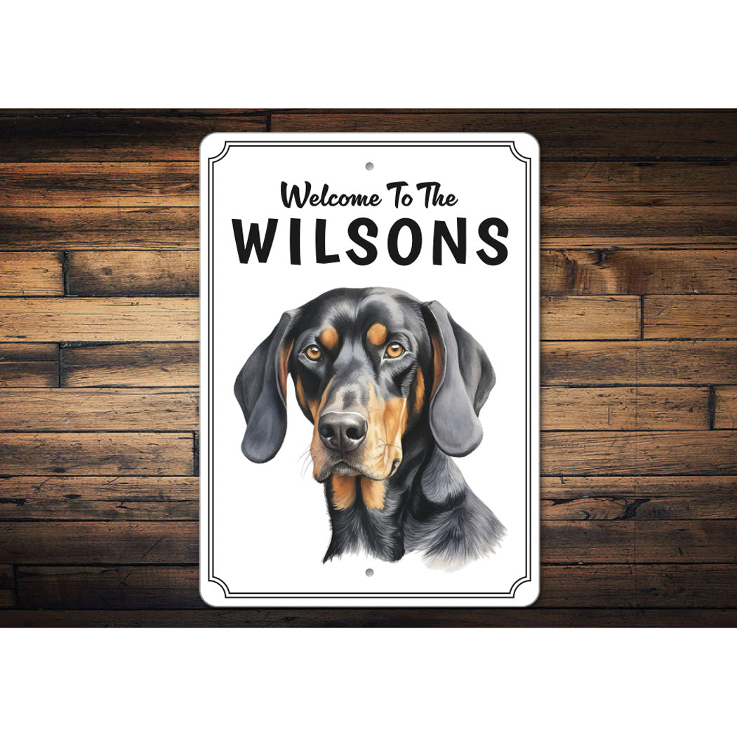 Coonhound Welcome To Personalized Sign