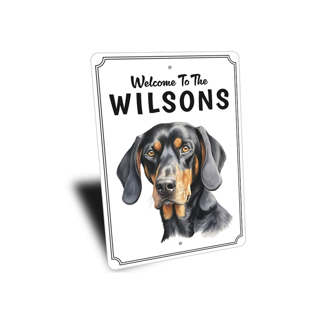 Coonhound Welcome To Personalized Sign