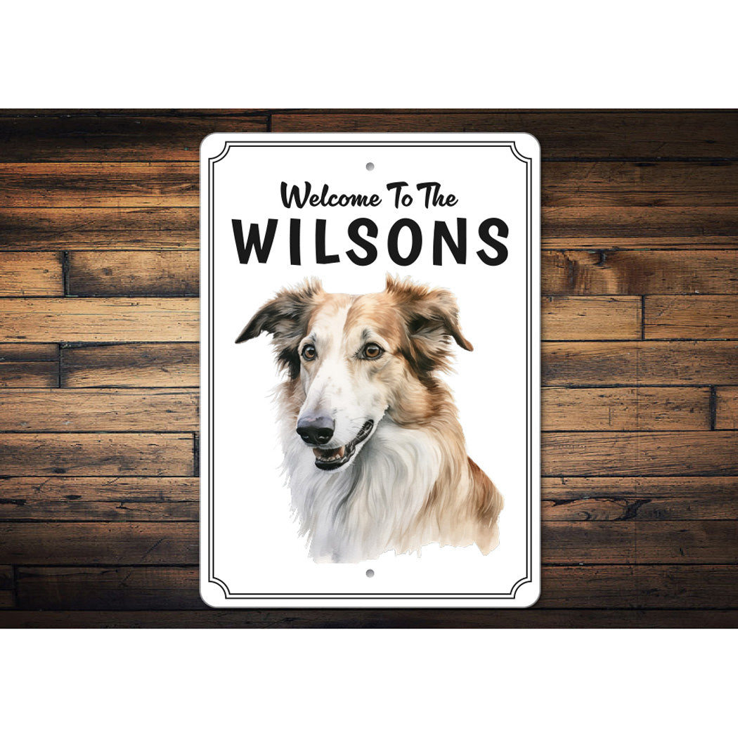Borzoi Welcome To Personalized Sign