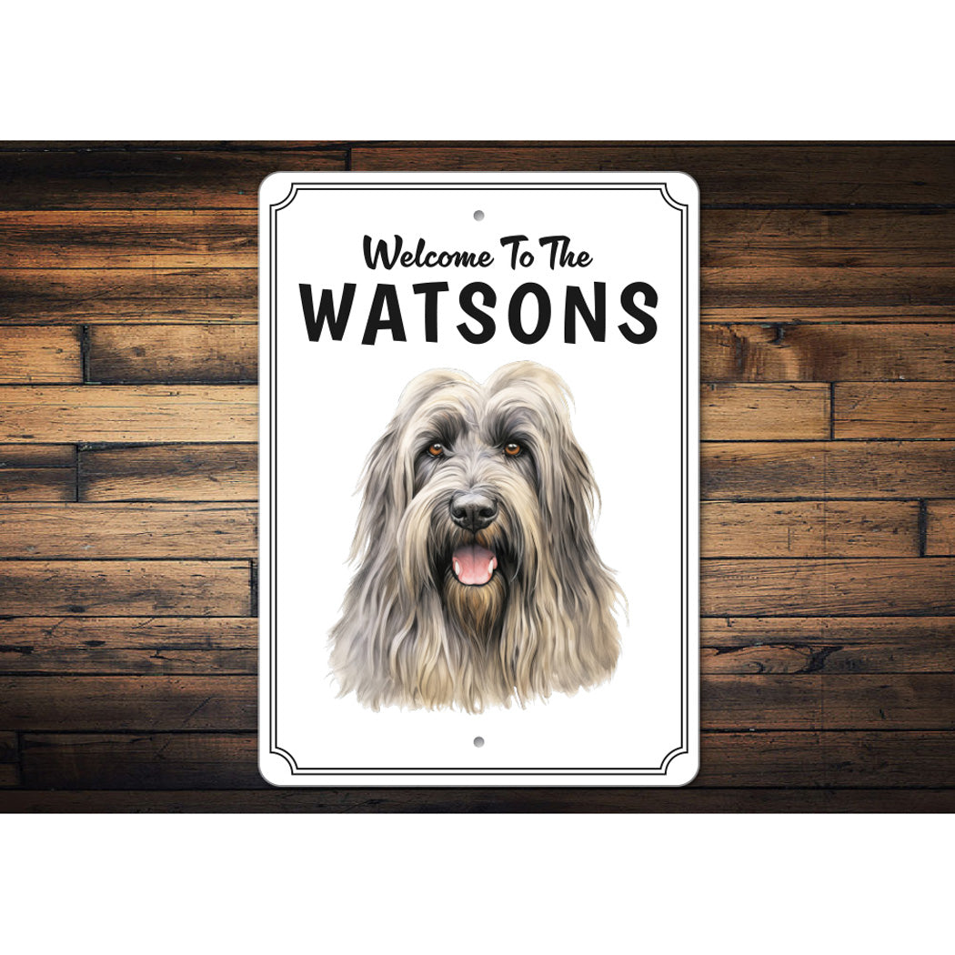 Briard Dog Welcome To Personalized Sign