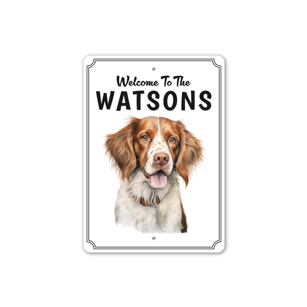 Brittany Spaniel Welcome To Personalized Sign