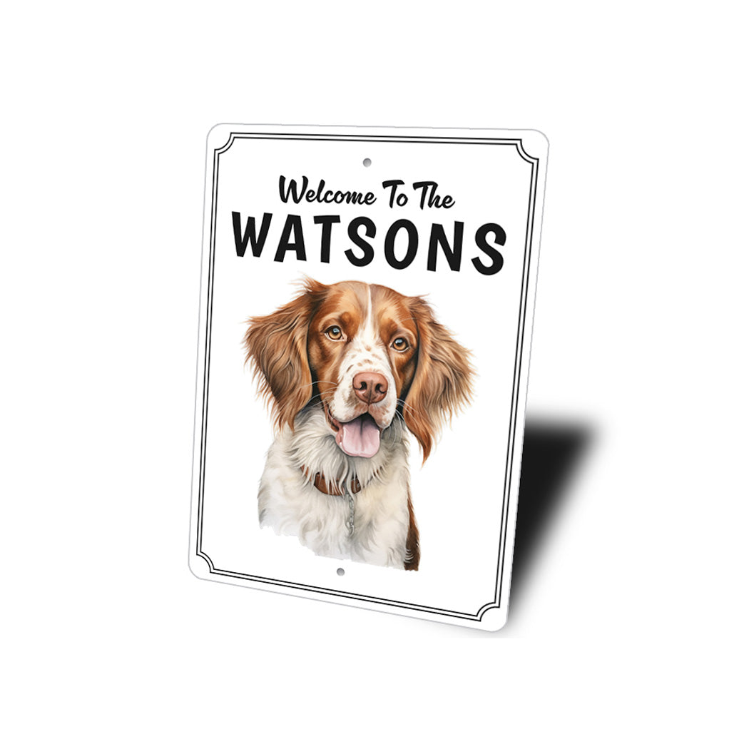 Brittany Spaniel Welcome To Personalized Sign